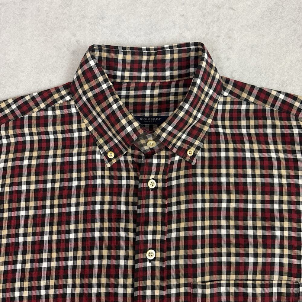 Burberry London Shirt Mens XL Plaid Button Down Nova Check Cotton Long Sleeve - Picture 9 of 12